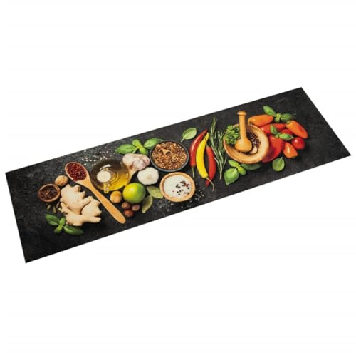 vidaXL Köksmatta maskintvättbar kryddor 45x150 cm sammet