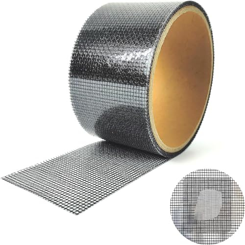 Nastro Ripara Zanzariere, 5cm x 5m Nastro per Riparare Zanzariere, Nastro Adesivo Ripara Zanzariere in Fibra di Vetro Toppe Adesive per Zanzariere Patch, Set di Riparazione per Zanzariera Ripara