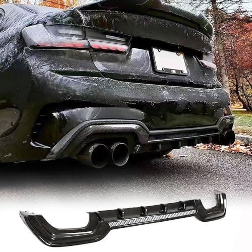 THOMIX Auto Heckstoßstange Diffusor für BMW 3 Series G20 M Sports Sedan 2019-2020,Spoilerlippe Heckdiffusor,Auto Heckspoiler Heckstoßstange Lippe Hecklippe des Fahrzeugs Auto Zubehör