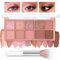 Boobeen Palette d'ombres à paupières smoky, ombres à paupières mates et pailletées, maquillage des yeux smoky avec teintes neutres mélangeables