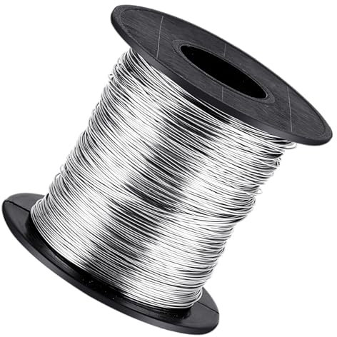 1 Rolle Edelstahldraht Edelstahl Basteldraht 0,4mm Metall schmuckdraht Dünn Draht zum Basteln für Fußkettchen, Armband Drahtweben handgefertigt DIY 137m