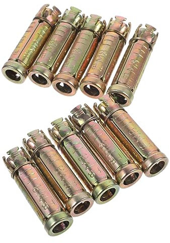 Hoement 10pièces Boulons Ancrage Acier Pour Béton Ancrages à Gorge Moletée Solides Pour Fixation Sur Béton Solide Briques Pleines Et Pierre Naturelle