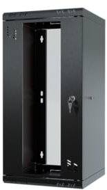 Stalflex Rackskåp 10 tum 12U 300 mm STANDARD – kraftigt stål – rack och skåp för nätverksutrustning, rackskåp, kompatibel med hyllhylla – glasdörr
