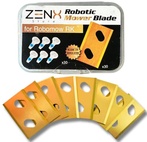 Titanium Robotic Lawnmower Blades, suitable for all Robomow RK models, 30 pieces tested on many different trains, super strong and sharp