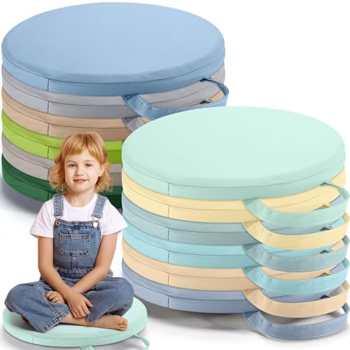 OLHAUYUAN 12 St. 30cmBodenkissen für Klassenzimmer Flexible Bodensitzmöbel mit Griffen Klassenzimmer Teppichkissen für Kinder Kleinkinder Kindertagesstätte Vorschule Möbel