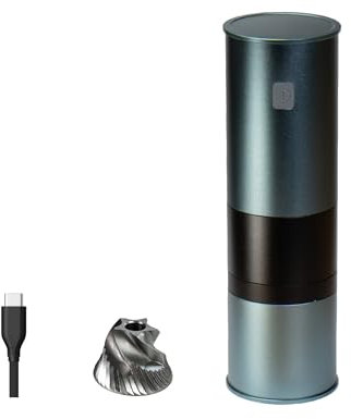 MiiCoffee PT1 Portable Electric Burr Coffee Grinder V2, USB-C Rechargeable Stainless Conical Burr Grinder, Aluminum Body