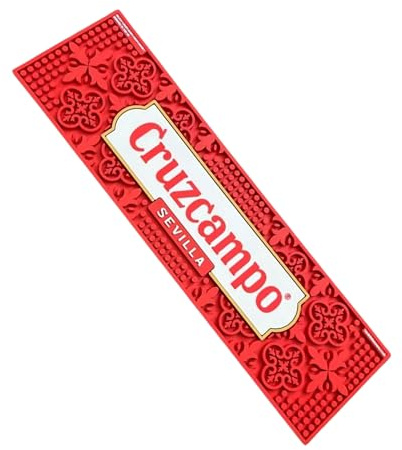 Cruzcampo Tapis de bar en caoutchouc antidérapant Rouge Dimensions 60 x 20 x 0,8 cm