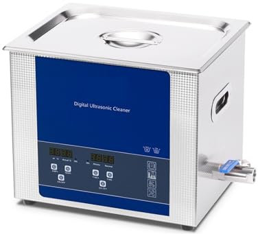MZZYG MáQuina Limpiadora UltrasóNica Limpiador Ultrasónico Industrial Equipo Sónico Metal DPF Piezas De Motor Desengrasante De Aceite Máquina De Limpieza por Ultrasonido Tanque De Baño(10L)
