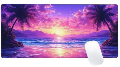 Violet Tapis de Souris XXL 1600x800, Tapis de Souris Plage, Tapis Souris pour Clavier et Bureau, Étendu Tapis de Souris Gamer, Lavable Surface, Base Antidérapante,Améliorer Précision et Vitesse Z2-732