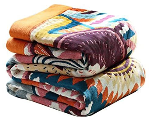 Slängfilt Bomullsfiltar Och Slänger Gaze Blommor Soffa Handduk Konditioneringsfilt Mjuk Fritid Sängöverkast