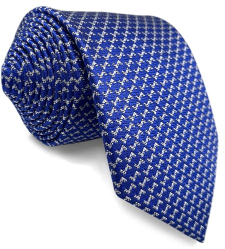 S&W SHLAX&WING Royal Blue Halsduk – Extra Lång (160 cm), Mönstrad för Kostym