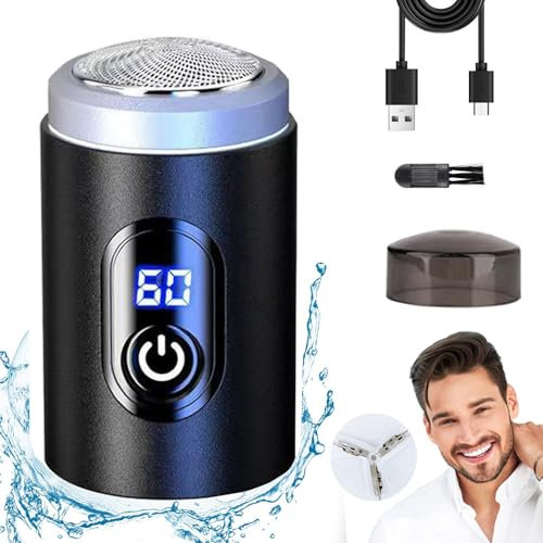 Rasoir électrique étanche pour poils intimes du corps, tondeuse pour poils du corps, tondeuse pour boules et aines pour hommes, rasoir électrique étanche IPX7 pour poils intimes du corps (1 jeu)