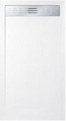 FRASCIO Piatto Doccia 80X120 cm Con Griglia Laterale Line Extra Slim Bianco In Resina Sintetica e Polvere Di Marmo Con Piletta In Omaggio