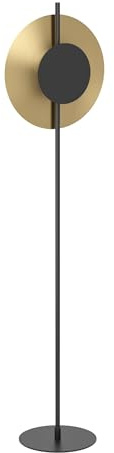 EGLO LED Stehlampe Tocina, Standlampe mit indirekter Beleuchtung | elegante Stehleuchte, Lampe Wohnzimmer aus Metall in Schwarz und Messing-gebürstet, warmweiß, H 150 cm