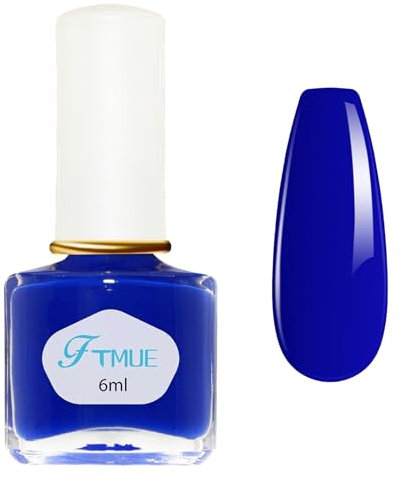 Blue Nail Varnish - Royal Blue Nail Polish - Long Lasting & Quick Dry Neon Blue Breathable Nail Varnish - Non-Toxic Chip Resistant Navy Blue Nail Polish for DIY Nail Art French Manicure