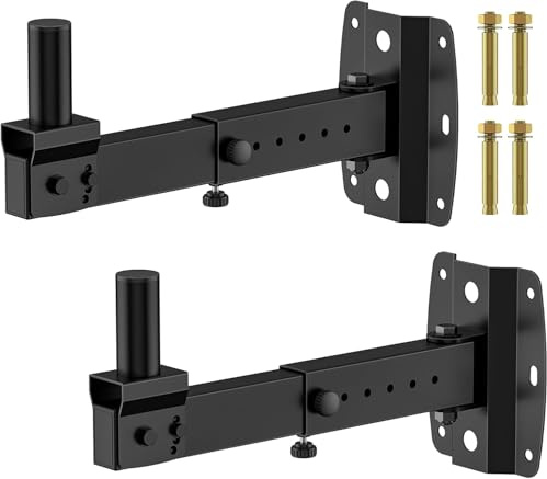 Paar verstellbare PA-Lautsprecher-Wandhalterungen – Kompatibel Mit JBL/QSC/Yamaha/RCF 35-mm Montageflansch, Schwerlast bis 50 kg – Neig- & schwenkbar, platzsparende, stabile Lautsprecherhalterung