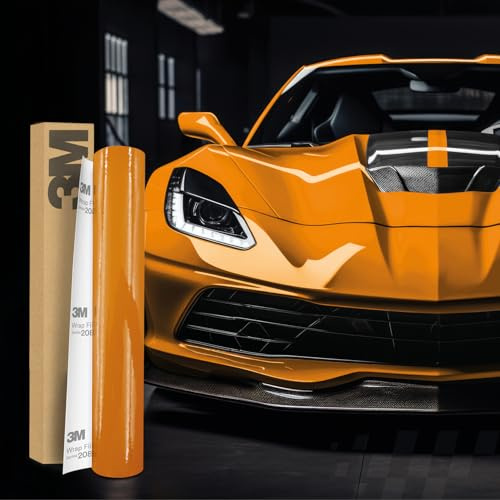 Finest Folia 3M 2080 Wrapping de Voiture 30 x 152 cm Autocollant pour Voiture, Moto, Bateau Protection de Peinture 3D avec canaux d'air pour Le Covering (G24 Gloss Deep Orange)