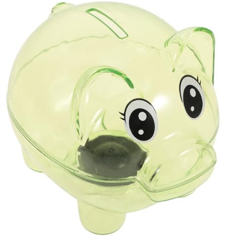 TOYANDONA Giocattolo Salvadanaio Forma Maiale Contenitore Trasparente in Plastica Per Monete e Soldi Per Ragazzo e Bambine Decorativo Per Casa