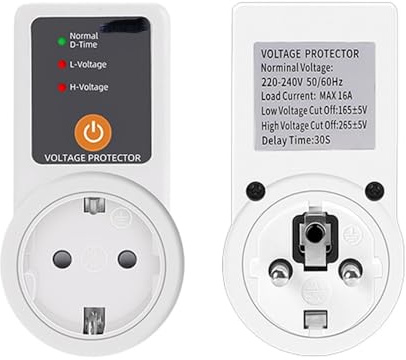 Prise de Protection de Tension Automatique AC 220V 16A, Prise de Tension Universelle de Surtension Réglable, Protecteur de Tension Sûr (EU No Display)
