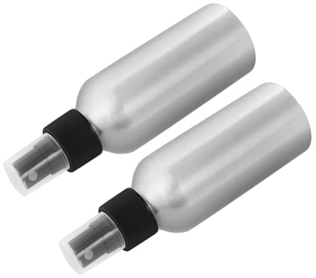 LOLIPPYY Botellas Rociadoras De Agua De Aleación De Aluminio 2 Piezas 120 Ml Para Plantas Uso Cosmético Viaje Boquilla Negra Desmontable