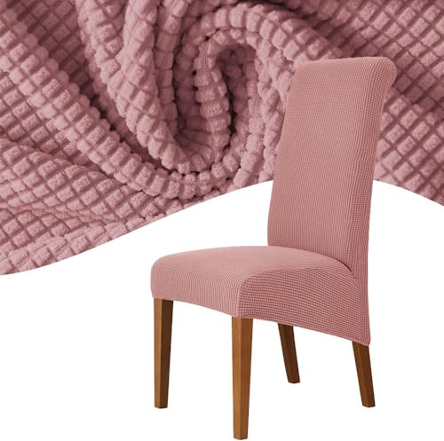 Set di 6 coprisedie elastiche, taglia XL, lavabili e rimovibili, con schienale alto, ideali per banchetti ed eventi, colore rosa