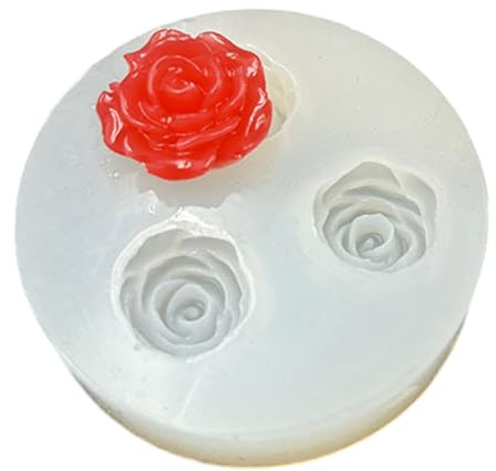 Moule en silicone détaillé en forme de rose avec 6 formes inspirées de la nature, tailles précises de 0,4 cm et 2,4 cm pour décoration de gâteaux et chocolat