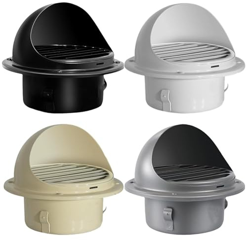 Griglia di Ventilazione a Sfera, Griglia Aerazione in Acciaio Inox 304,Copertura di Ventilazione Presa di Sfiato a Parete per Bagno di Casa, Cucina, Beige Nero Bianco Grigio(Beige,160mm/6.3in)