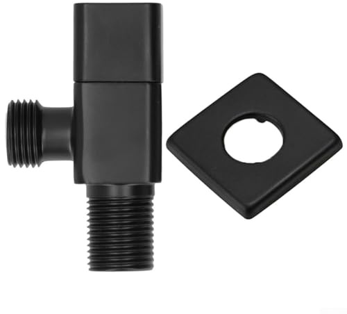 Yuanpgky 2 Inch Brass Water Shut Off Valve with G1/2 Interface for Garden, Bathroom, Balcony and Washing Machine - Single Control Valve with Resistant(Black)