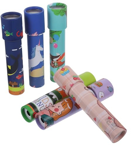 SOPOTUTU 6 Pezzi Caleidoscopio per Bambini Gioco Educativo in Carta Leggero Forte Trasmissione Luce Come Regalini Fine Festa Compleanno per Ragazzo Ragazza Stili Multipli