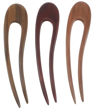 Beaupretty 3Er-Set Holz Haarnadeln Für Damen U-Förmige Haargabel Aus Sandelholz Chinesische Haarstyling-Nadeln Für Dutt Und Hochsteckfrisuren Dekorativer Haarschmuck Für Alltag Arbeit Party