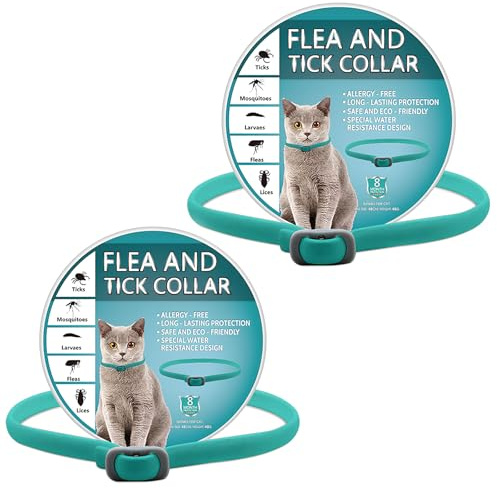 Cat Collar Repellent 2 Pack, Adjustable Waterproof Cat Repellent Collar, Long-Lasting Natural Protection, Soft PVC Collar for Kittens & Adult Cats, Cut-to-Fit Design