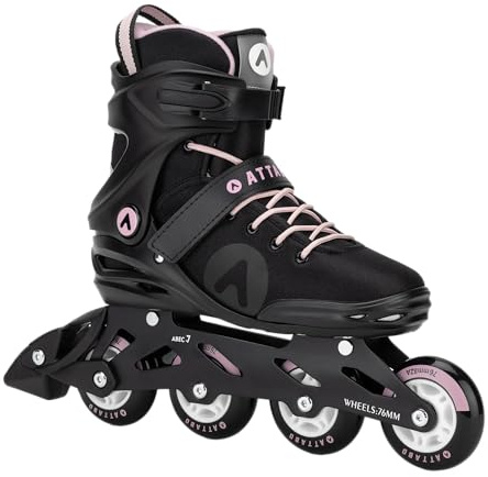 ATTABO Cyclone Alu Damen Inlineskates – Aluminium-Schiene, ABEC-7 Lager, PU-Räder 82A, größenverstellbar, für Fitness & Freizeit (40)