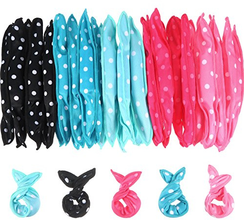 Bememo 40 Pieces Soft Curlers Hair Rollers Overnight Heatless Pillow Rollers for Hair Satin Sponge Curlers to Sleep in No Heat for Long Short Styling Tools(Multicolor)