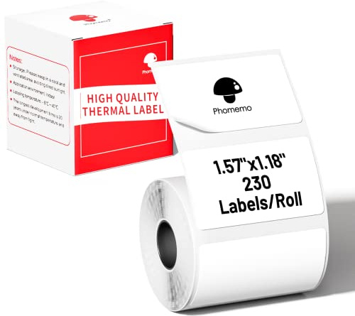 Phomemo Thermal Labels, 1.57x 1.18, for M110/M100/M220/M108/M250, 230 PCS