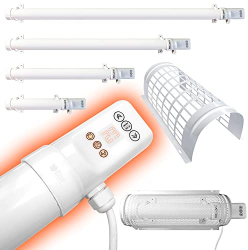 Elixir Gardens Low Energy TH04-D Tubular/Tube Heater with Digital Timer | 1ft,2ft,3ft,4ft with Optional Guards | Greenhouse, Garage & Outbuilding Heating | 120cm (240W)
