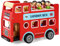 SOKA Wooden Original Double Decker Red Classic London Sightseeing Bus with Driver & Passenger Figurines Toy Playing Set Miniature Display Model Figures for Kids Children Girls Boys Ages 3 year old +
