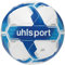 uhlsport Fussball Attack ADDGLUE Fussball Soccer Spielball Trainingsball - mit Neuer ADDGLUE-Technologie - Weiß/Royal/Blau - für Jugend und Aktive - FIFA Basic, 5