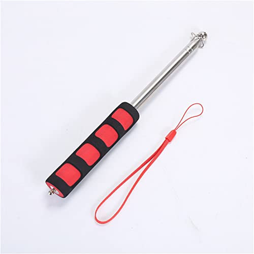 Cheeroyal 1PC 4.6 Feet Telescopic Flagpole Stainless Steel Handheld Flag Stick Flag Pole Extendable Flagpole for Outdoor Flags and Banners Teaching Pointer and Tour Guides Conferences Supplies (Red)