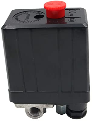 Hsthe Sea Pressostat de compresseur d'air Contrôle de pression à quatre voies Commutateur de soupape de pression réglable Régulateur mécanique de pression robuste Accessoire de pompe à air