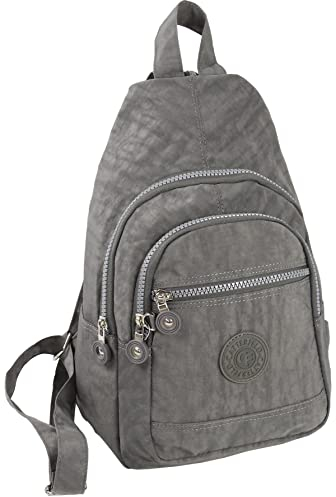 CF CATTERFELD Damen City-Rucksack aus Nylon - sehr leichter sportlicher Daypack Freizeit Fahrrad - Grau