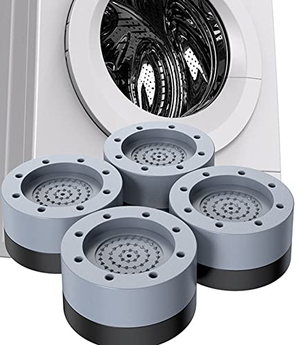 4 Piezas Soporte Antivibración Lavadora, Cezmkio Universal Soporte Lavadora 4cm Altura, almohadillas para Lavadora Piezas Alfombrilla Antideslizante para Lavadora/Secadora/Frigorífico/Mesa