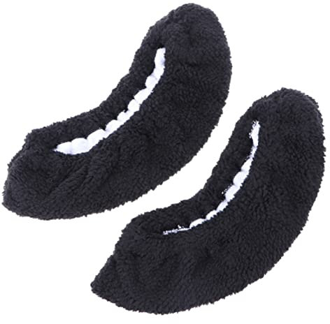 Kisangel 2paar Mädchen Schlittschuhschutz Mit Elastischem Wasserabsorbierendem Plüsch Eiskunstlauf Und Hockey Schützer Für Kufen Schwarz XL