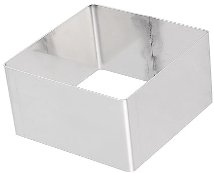 Hoement Square Stainless Steel Cake Ring Mold 5 Inch for Baking Mousse Cakes and Cheesecakes, Nonstick Baking Ring Suitable for Pastry and Biscuit Making