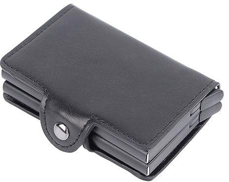 Verdant Touch Cartera RFID para hombre, soporte para tarjetas de crédito, aluminio y poliuretano, alta capacidad, antidesmagnetización, cartera para tarjetas fresca y minimalista para hombres, gris,