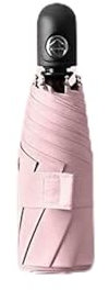 FENBNMK Taschenschirme Neuer süßer automatischer Mini-Regenschirm for Damen, UV-Schutz, fünf faltbare Regenschirme, bunt, 8 Rippen, winddicht (Rosa) Regenschirme