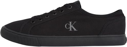 Calvin Klein Uomo Sneakers Vulcanizzate Canvas Profilo Basso, Nero (Triple Black), 46 EU