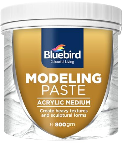 Bluebird modelleringspasta 800 g/m/28 oz – hög densitet, akryl medium – för textur och tjocklek, måtttillsats (800 GM)