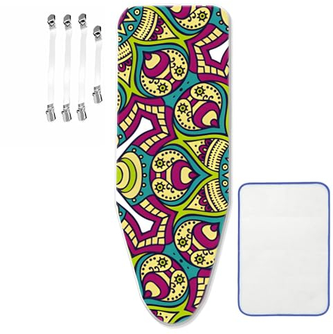 ZJBKX Ironing Board Cover, Fits boards 135-150 x 45-60cm, Adjustable Drawstring Iron Board Cover