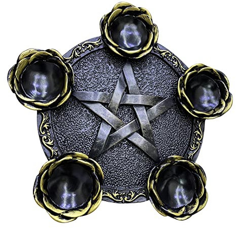 YIGZYCN Présentoir Rangement Boules en Résine Porte-Bougie Pentagramme Support Tasse pour Maison Chambre À Coucher Salon Fournitures Divination