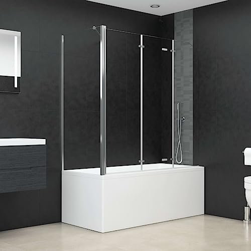 Furniture Item Home Badewannenabtrennung 120x69x130cm gehärtetes Glas transparent Möbel